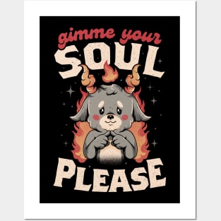 Gimme Your Soul Please - Funny Evil Baphomet Gift Posters and Art